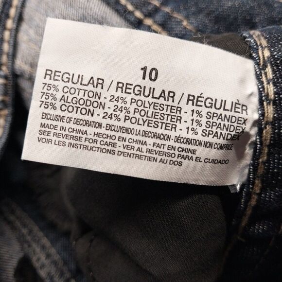 Code Bleu Capri Cropped Jeans 10 Embroidered Embellished Y2K Boho Glam Western - Picture 10 of 16